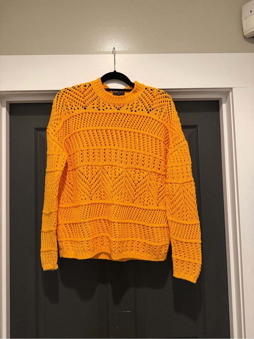 rag & bone Open-Knit Crewneck Sweater in Vibrant Yellow